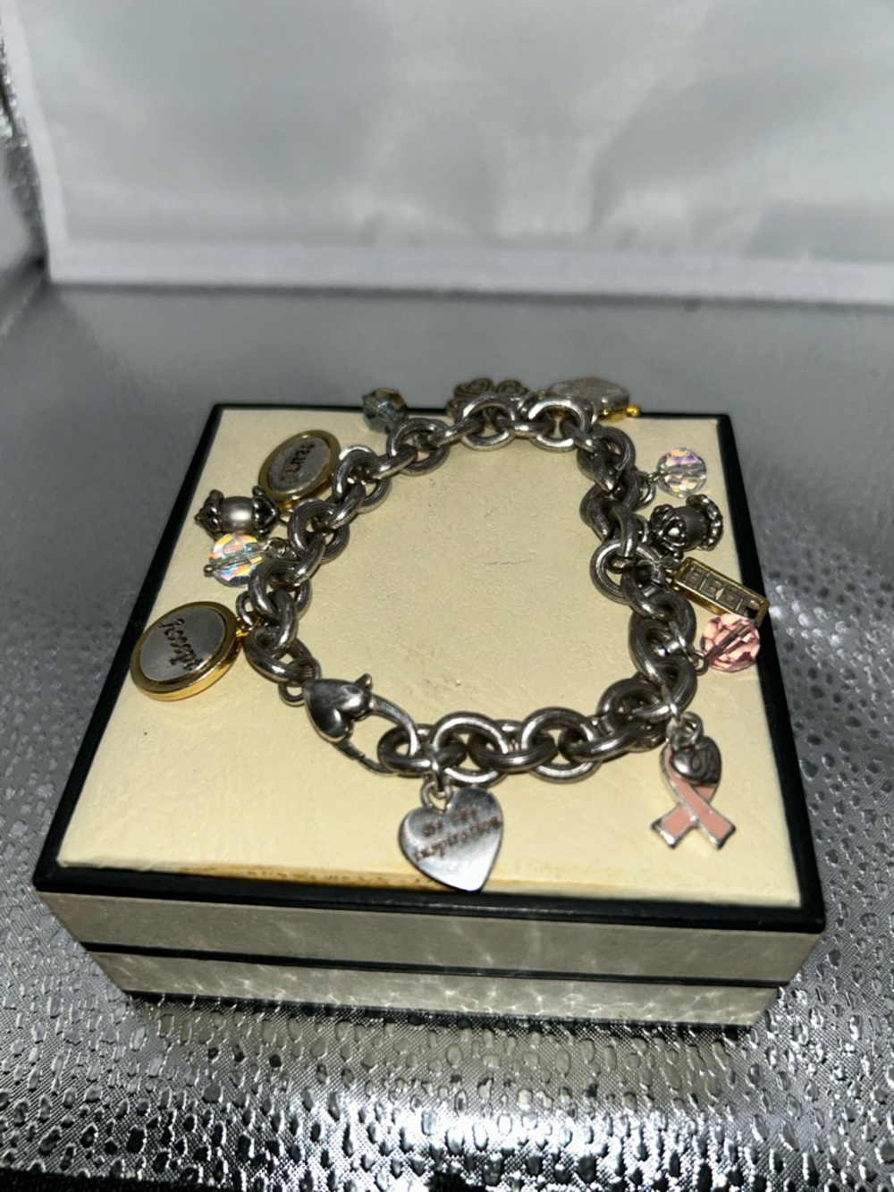 Brighton power of pink breast cancer awareness charm bracelet motivational Hope - Picture 2 of 4